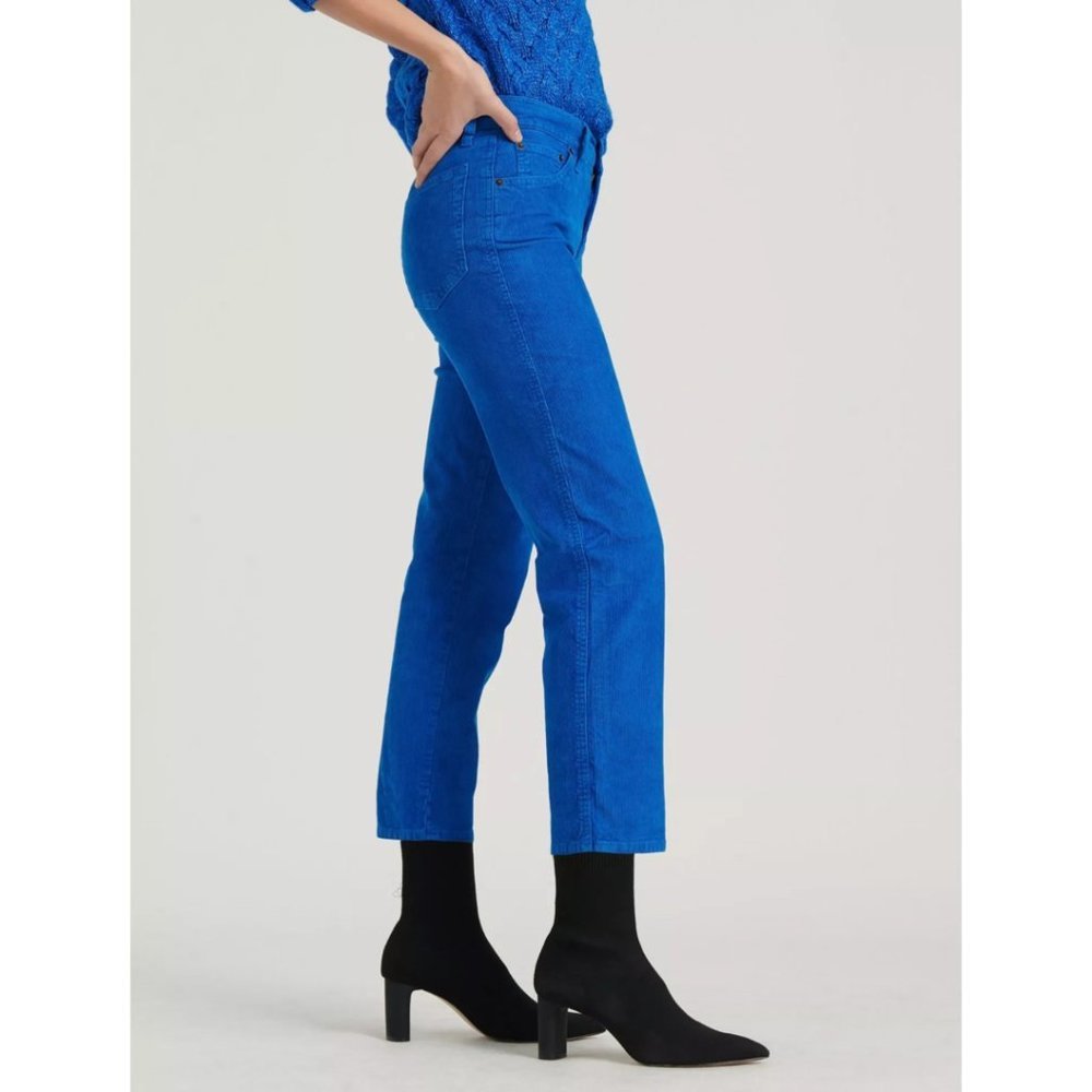 NEW Lucky Brand Blue Corduroy Straight Crop Jeans - Picture 2 of 9